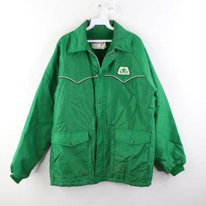 Vtg Swingster Pioneer Seed Patch Sherpa Jacket USA